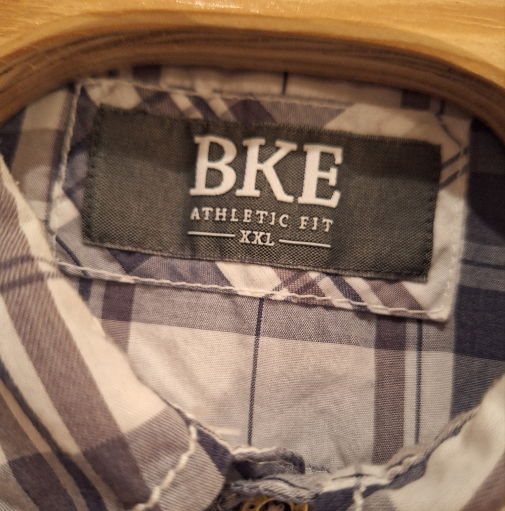 BKE Men’s XXL Gray,Blue, White Athletic Fit Button Up Light Weight‎  Shirt - Picture 3 of 6